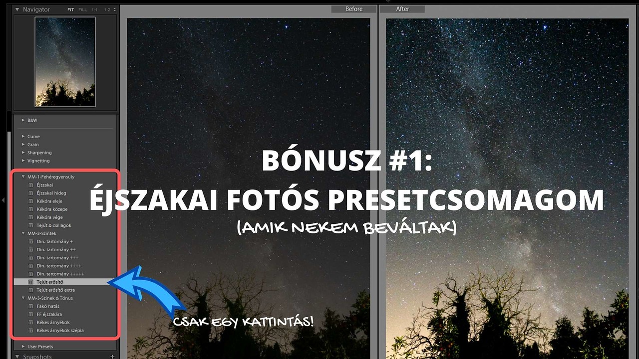 Éjszakai Develop preset csomagom