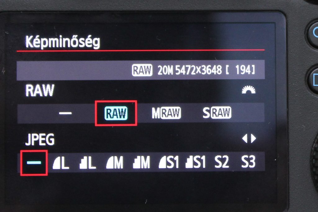 canon raw vagy jpg formátum