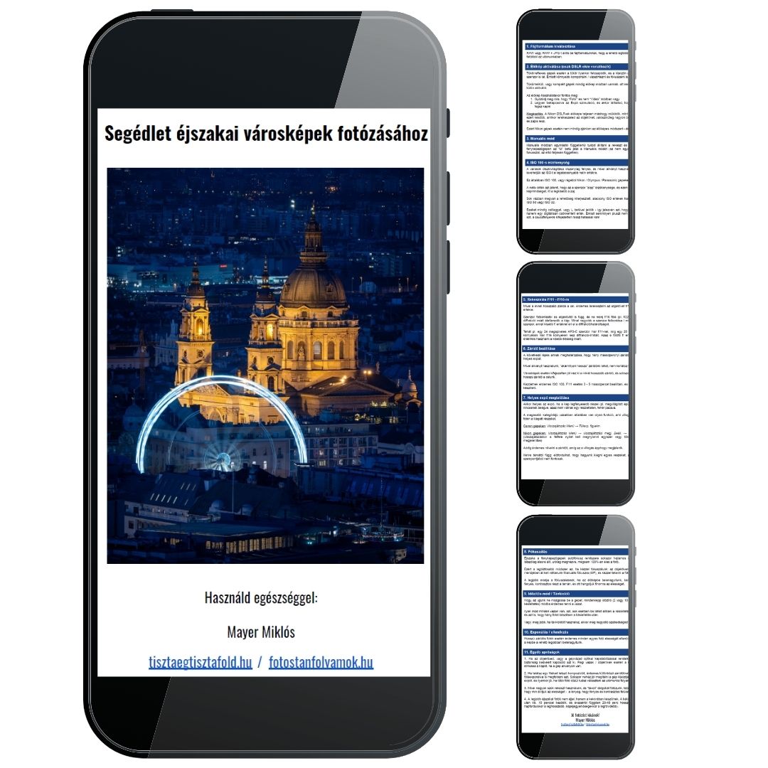 éjszakai fotózás beállítások összefoglalva PDF