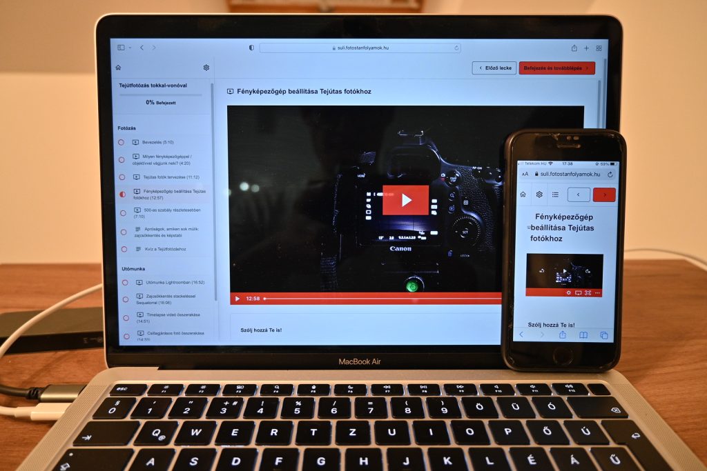 tejútfotózás online tanfolyam számítógépen mobilon